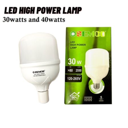 Semco,30w,Led High Power Lamp, ,2550lm,High Light efficiency,20000Hours Life Time,Wide Range Of Imput Voltage 120v -265v ,E27