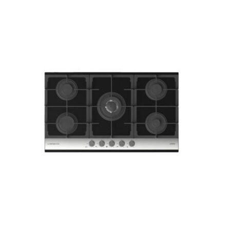 Campomatic,Built-In Flat Hob 90Cm 4G+1TB Cast iron ,Front Knobs Electronic Ignition,Glass & SS Cut-Outs 84*49Cm