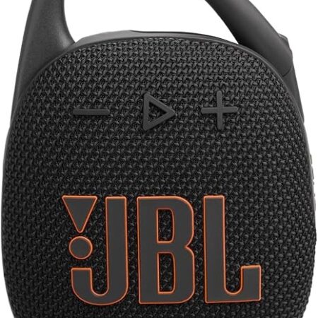 JBL Clip 5 - Ultra-Portable, Waterproof & Dustproof Bluetooth Speaker, Big Pro Sound with Punchy bass, Integrated Carabiner, Up to 12 Hours of Play, Made in Part with Recycled Materials (Black)