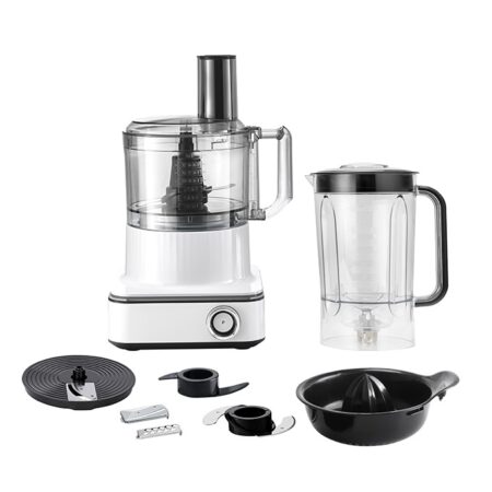 Campomatic Professional Food Processor 1000W, 2.4L Bowl & 2L Blender, 7in1 Functions, 6 Speeds, Digital Display, Direct Drive Motor, Juicer Attachment