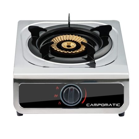 Gas Cooker , Triple Brass Burner,Auto Ignition
 With Japanese Piezo , Enamel Pan Support ,
 Whirlwind Burner For Durability & Efficiency ,
 Low Gas Consumption, Stainless Steel Body