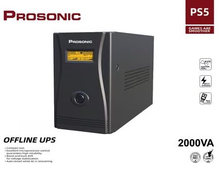 Prosonic UPS 2000VA Digital screen display For PS5 - Computer