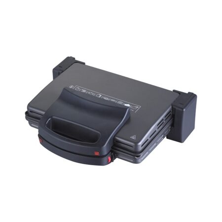 Campomatic Contact Grill, 2000W, Large Detachable Non Stick Plate, Thermostat, 180 degree opening, Timer