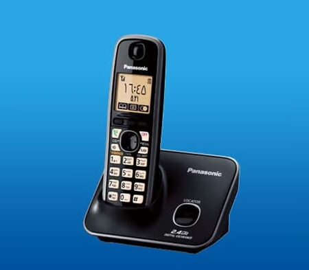 Panasonic KG-TG3711BX Digital Cordless Phone Hands Free SpeakerPhone On Handset Night Mode Disable Ringtone During Night Secure Grip Handset 100 Name & Number PhoneBook