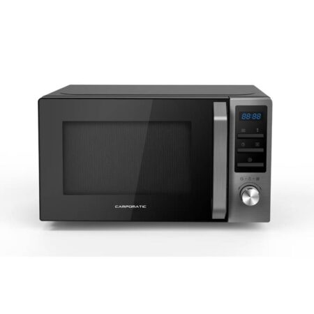 Campomatic,23L Microwave, Grill Function, Digital, SS, Panel & Handle, LED Display, Chrome Knob, Black Glass & Stainless Steel Panel & Handle