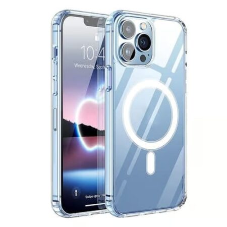 Magnetic Clear Phone Case for iPhone 14 Max 2022 Transparent Shockproof Cover For Mag Wireless Charging Magnet Case
