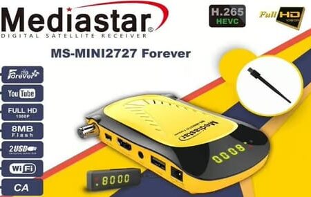 Mediastar Digital Satellite Receiver ForeverTv Full HD 1080P 8MB Flash Wifi Hdmi
