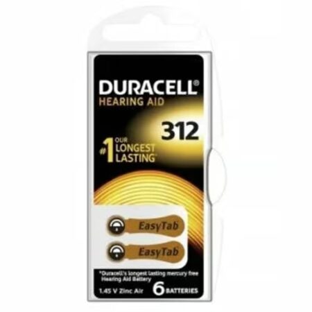 Battery Duracell 312 ActivAir Hearing Aid,Pack of 6