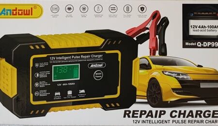 Andowl 12V Intelligent Pulse Repair Car Battery Charger 12V 2Ah-100Ah Lead-Acid Battery