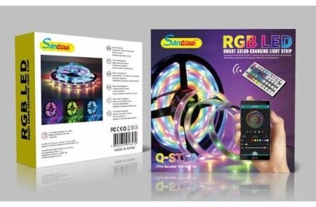 Andowl Rgb Led light Strip 5M Number of Lamp Beads: 54 output: 12v