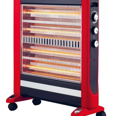 Campomatic,Quartz Hearter, 2 Heat Settings  1200W/2400W, 4 Quartz Tube, Tip-Over  Switch, 4 Wheels, 1.6Meter Cord