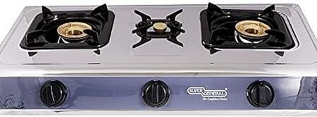 General Compo Cool Table Gas Cooker Triple Burner Low Gas Consumption Easy To Clean Improve Gas Flow For Efficient Heating