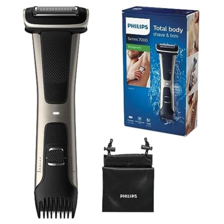 Philips,BODYGROOM , Cordless , 4D Pivoting Body Shaving Head , Trimmer (32mm) , Integrated Comb (3 , 5 , 7 , 9 , 11mm)