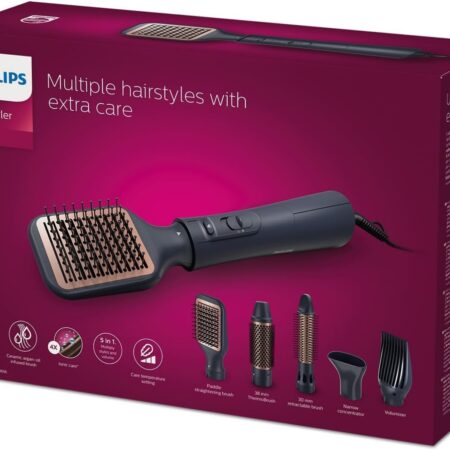 Philips,AIR STYLER, 1000W , Argan-Oil Infused Ceramic Plates , Even Heat Distribution Tech , Heat Settings (3 Heat With 2 Speed)