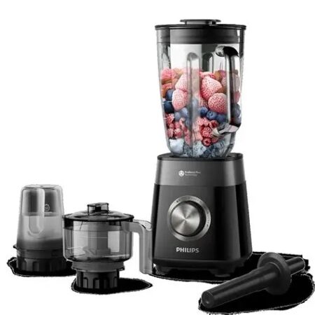 Philips,BLENDER STAND , 1200W , ProBlend Plus Motor , 2L , Glass Jar , Plastic Main Body , 6 Star Blade , Speed (3+Pulse) , Manual Clean Setting , Tamper , Chopper , Mill