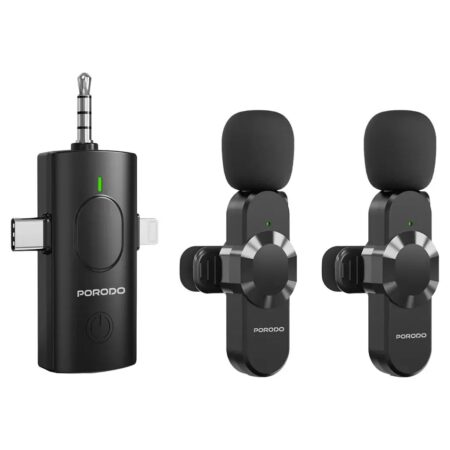 Porodo Audix Elite 3 In 1 Lavalier Microphone - Black