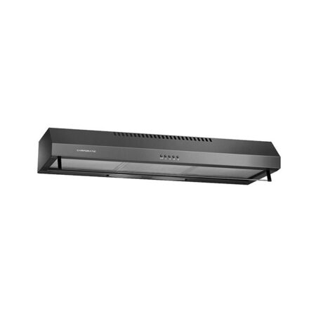 Campomatic,Industrial Look Under Cabinet Hood 60cm, 2Motors, Black, Foldable Front Glass, Aluminium & Carbon Filter, 450m3/hr