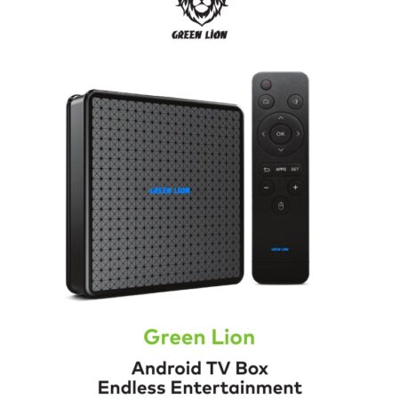 Turn your TV into a smart entertainment center with the Green Lion Android TV Box. Enjoy your favorite apps like Netflix, YouTube, Shahid, Prime Video, and more in stunning 4K Ultra HD. Compact, powerful, and easy to use.