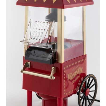 Campomatic,Retro Vintage Pop Corn Maker, 1950s Cart Design, Hot Air Circulation without Oil, 1200W, on/off Button