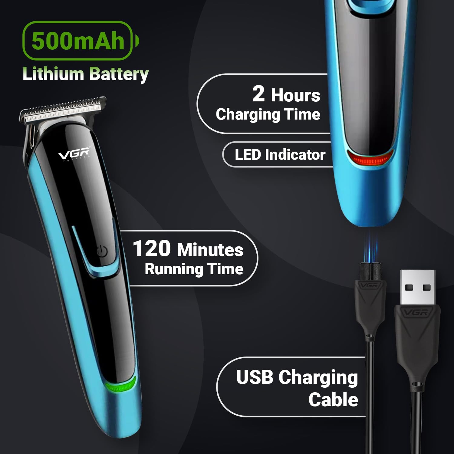VGR V-183 Professional Hair Trimmer - Image 2